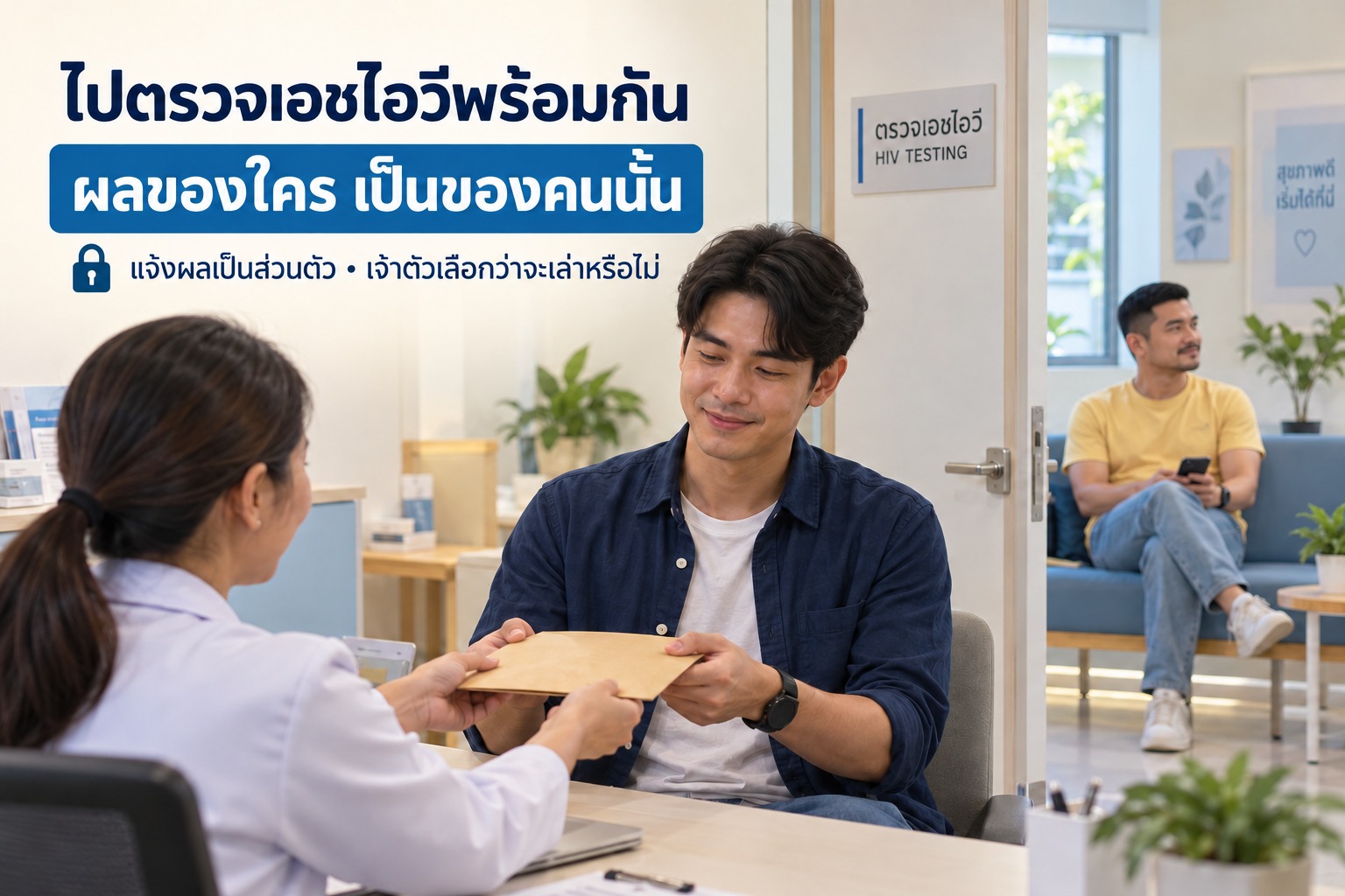 ไปตรวจเอชไอวีพร้อมกัน ผลของใครเป็นของคนนั้นไหม